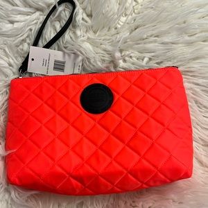 NWT Steve Madden Neon Orange Quilted Wristlet